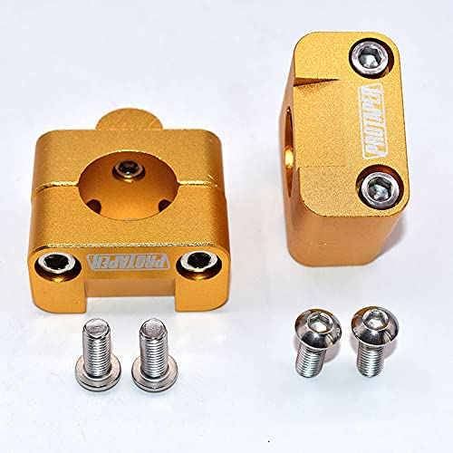 Lenker-Riser-Klemm,Motorrad Lenker Riser Lenker 7/8-1 1/8 Universal-Feststoffhalterungen für Motorrad(Gold) von GBZIJIE