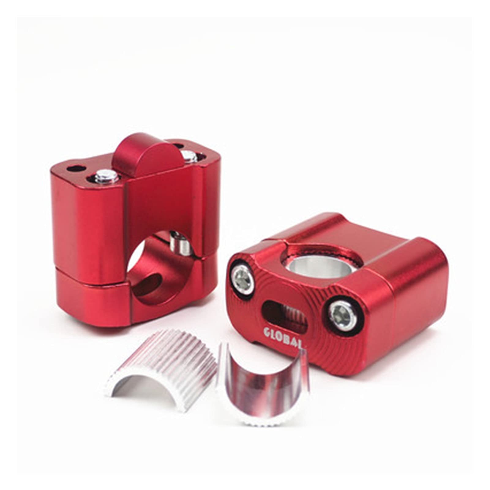 Lenker-Riser-Klemm,Motorrad Lenker Riser Universal Aluminium-Motorrad-Lenker-Riser 28mm 22mm einstellbare Fat-Balkenschellen(Red) von GBZIJIE