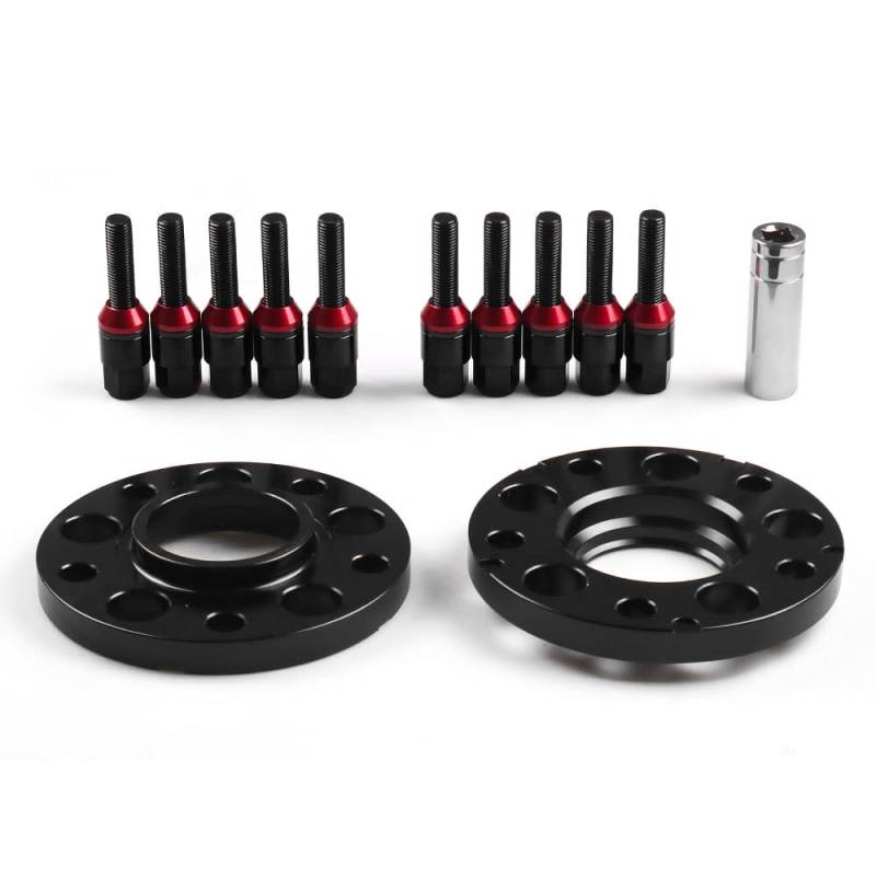 Spurverbreiterung,Spurplatten 15mm 5x120mm 72.56mmHubecent-Radabstandshalter M12x1.5 Verjüngende Bolzen geeignet for BMW E36 E46 323 325 328 33 5i 545i.(Black bolts) von GBZIJIE