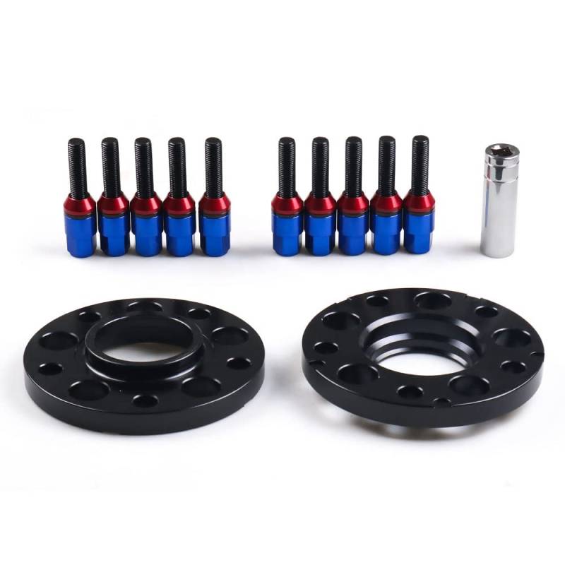 Spurverbreiterung,Spurplatten 15mm 5x120mm 72.56mmHubecent-Radabstandshalter M12x1.5 Verjüngende Bolzen geeignet for BMW E36 E46 323 325 328 33 5i 545i.(Blue bolts) von GBZIJIE