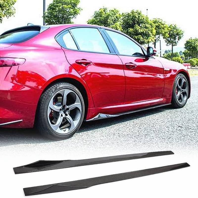 Auto Seitenschweller für A-lfa Romeo Giulia Sedan 2015-2022, Carbon Fiber Seitenschweller Splitter Lip Winglet Diffusor Car Body Styling Seitenschutzleisten Karosserie von GCACE