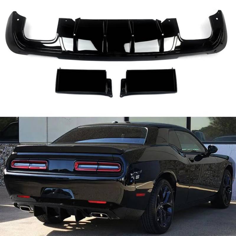 GCACE Heckstoßstange Diffusor für Dodge Challenger GT 2015-2022, ABS, Schwarz von GCACE