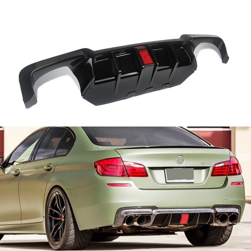 Heckstoßstange Diffusor für BMW 5 Series F10 M5 Saloon M Sport 2010-2015 2016 2017, Diffusor Stoßstange Hinten Heckschürze Lippe Diffusor Spoiler Auto Heckstoßstange Chassis Spoiler von GCACE