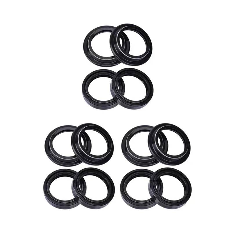 40x52x10 40x52 Motorrad Gabel Suspension Dämpfer Öl Dichtung 40 52 Staub Abdeckung for SX SX125 MX250 1983 RS250 1995-2000(6pcs seal 6pc cover) von GCAQKPSA