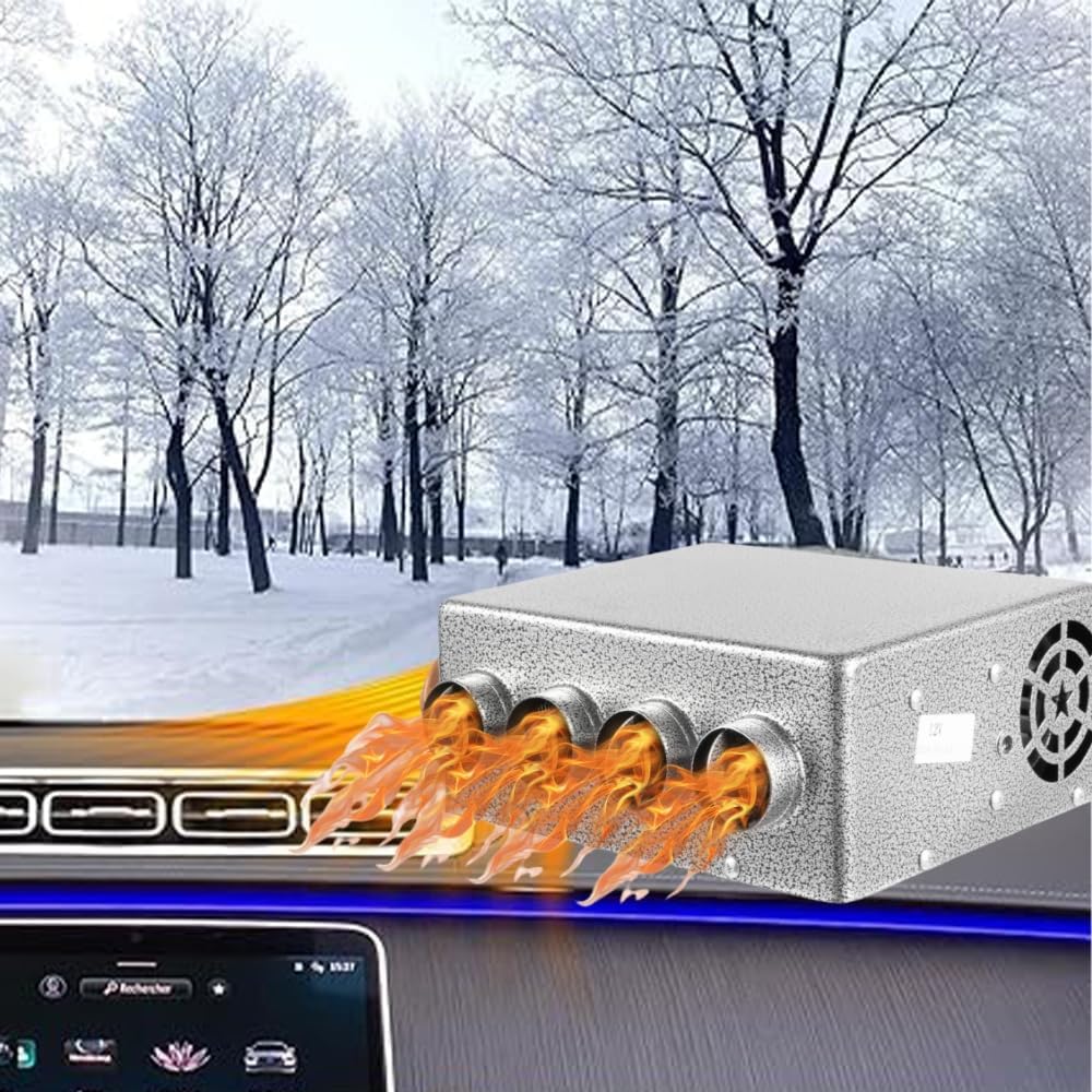 GCIUEMMH 12V Auto Heizung - Tragbar KFZ Heizlüfter Tragbarer Car Heater Auto Demister DC Auto Heizung mit Stecker Autoheizung Ventilator Warmluftgebläse Defogger Scheibenheizung für PKW Wohnwagen LKW von GCIUEMMH