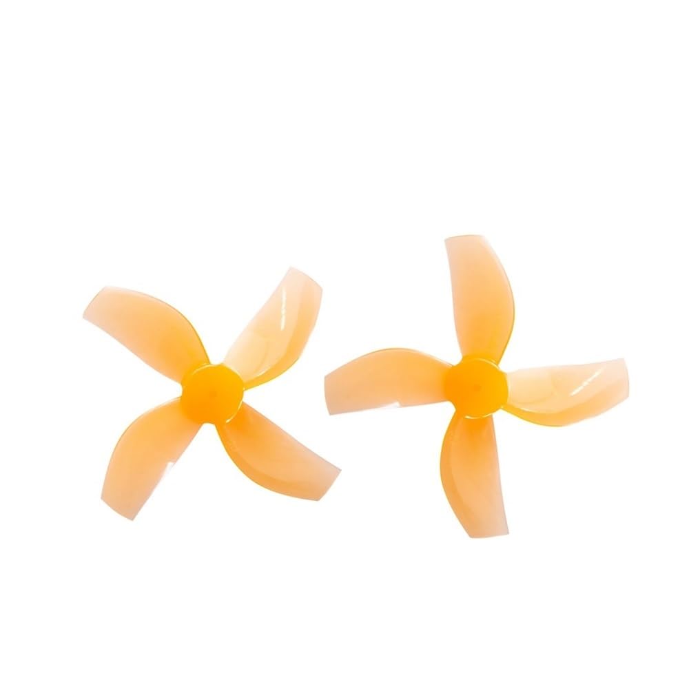 For RC-Flugzeuge 1S Kernlose bürstenlose Propeller 4 Paar 35 mm 4-Laufrad-Propeller Scheibendurchmesser 1,4 Zoll Wellenloch 1 mm PC-Propeller(Orange 4pair) von GCNMPJ