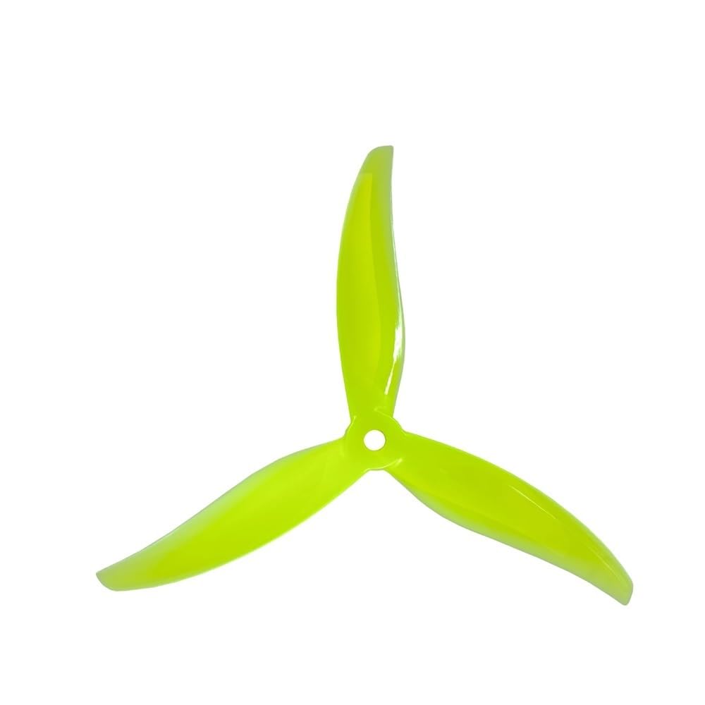 Geeignet for FPV Racing Freestyle 4 Stück/2 Paar 5127.5 5 Zoll 3 Impeller/Tri-Impeller Propeller Props FPV Freestyle Drone Zubehör(2 pair Neon Yellow) von GCNMPJ