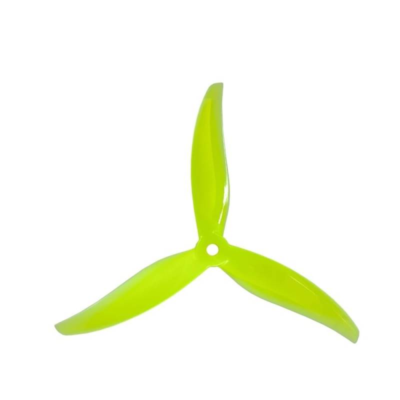 Geeignet for FPV Racing Freestyle 4 Stück/2 Paar 5127.5 5 Zoll 3 Impeller/Tri-Impeller Propeller Props FPV Freestyle Drone Zubehör(2 pair Neon Yellow) von GCNMPJ