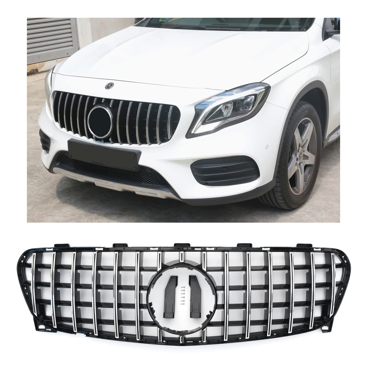 GCP Grill Sport Kühlergrill passt für Mercedes X156 GLA FACELIFT PANAMERICANA AMG GT DESIGN von GCP