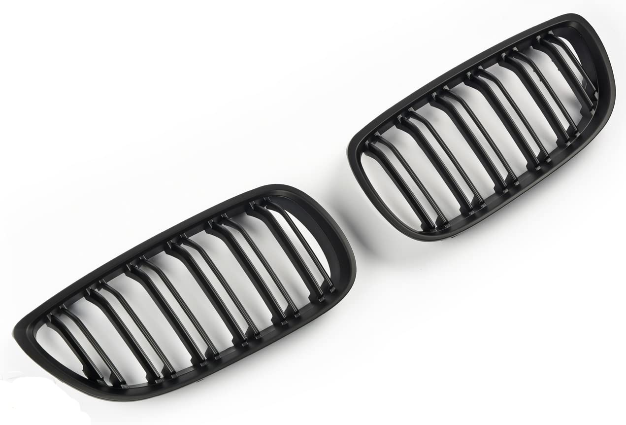 GCP PASST FÜR 3ER E92 E93 06-10 SPORT KÜHLERGRILL DOPPELSTEG GRILL MATT SCHWARZ von GCP