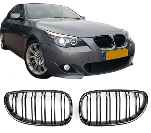 GCP PASST FÜR 5ER E60 E61 SPORT KÜHLERGRILL DOPPELSTEG GRILL GLANZ SCHWARZ von GCP