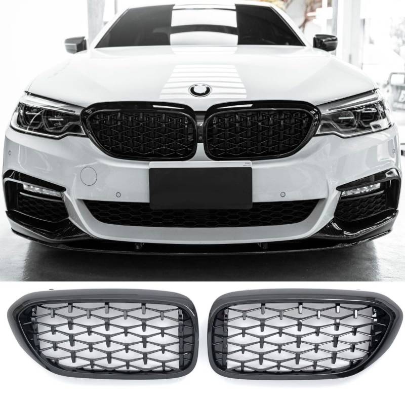 GCP PASST FÜR BMW 5ER G30 G31 vor-LCI bis 06/2020 KÜHLERGRILL DIAMANT GLANZ SCHWARZ von GCP