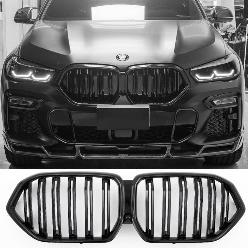 GCP PASST FÜR X6 G06 SPORT KÜHLERGRILL DOPPELSTEG GRILL GLANZ SCHWARZ von GCP