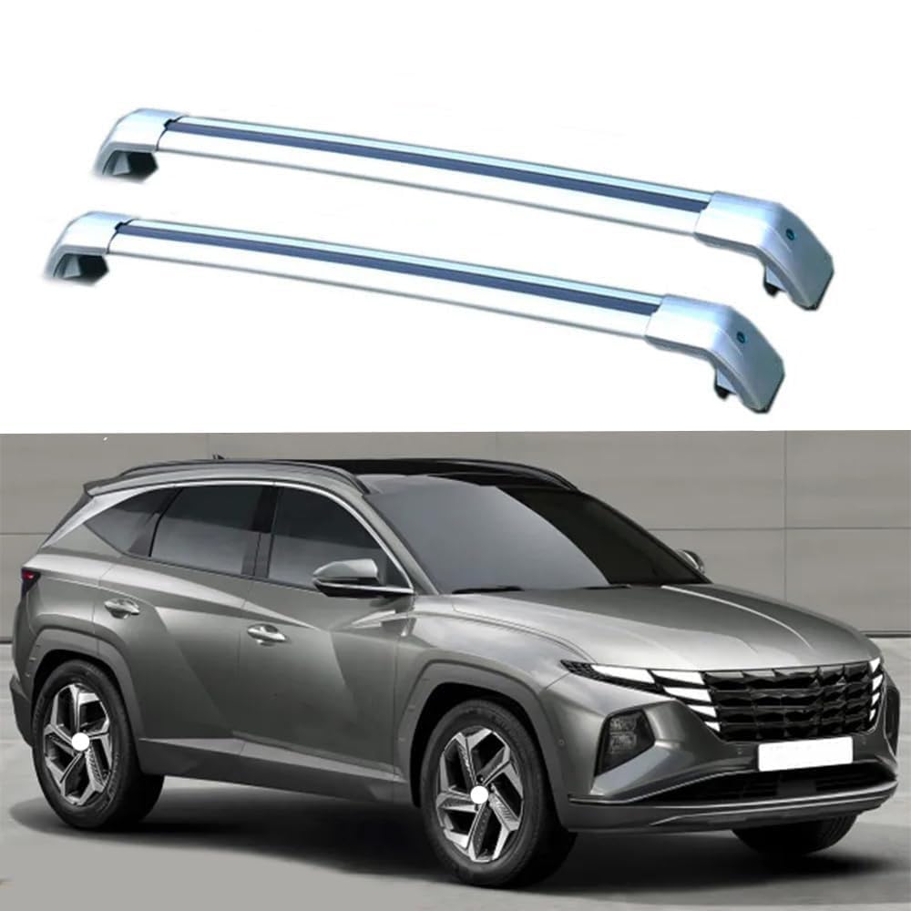 2 Stück Aluminium Dachträger Relingträger für Hyundai Tucson L NX4 SUV 2020-2024,Dachgepäckträger- Alu Relingträger,für Fahrradträger, Dachboxen Oder Als Skihalter,C von GCTRICL