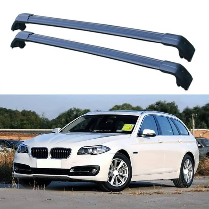 Für BMW 5 Series F11 Touring Estate 2010-2017 2 Stück Aluminium Dachträger Relingträger,Dachgepäckträger Alu Relingträger,B von GCTRICL