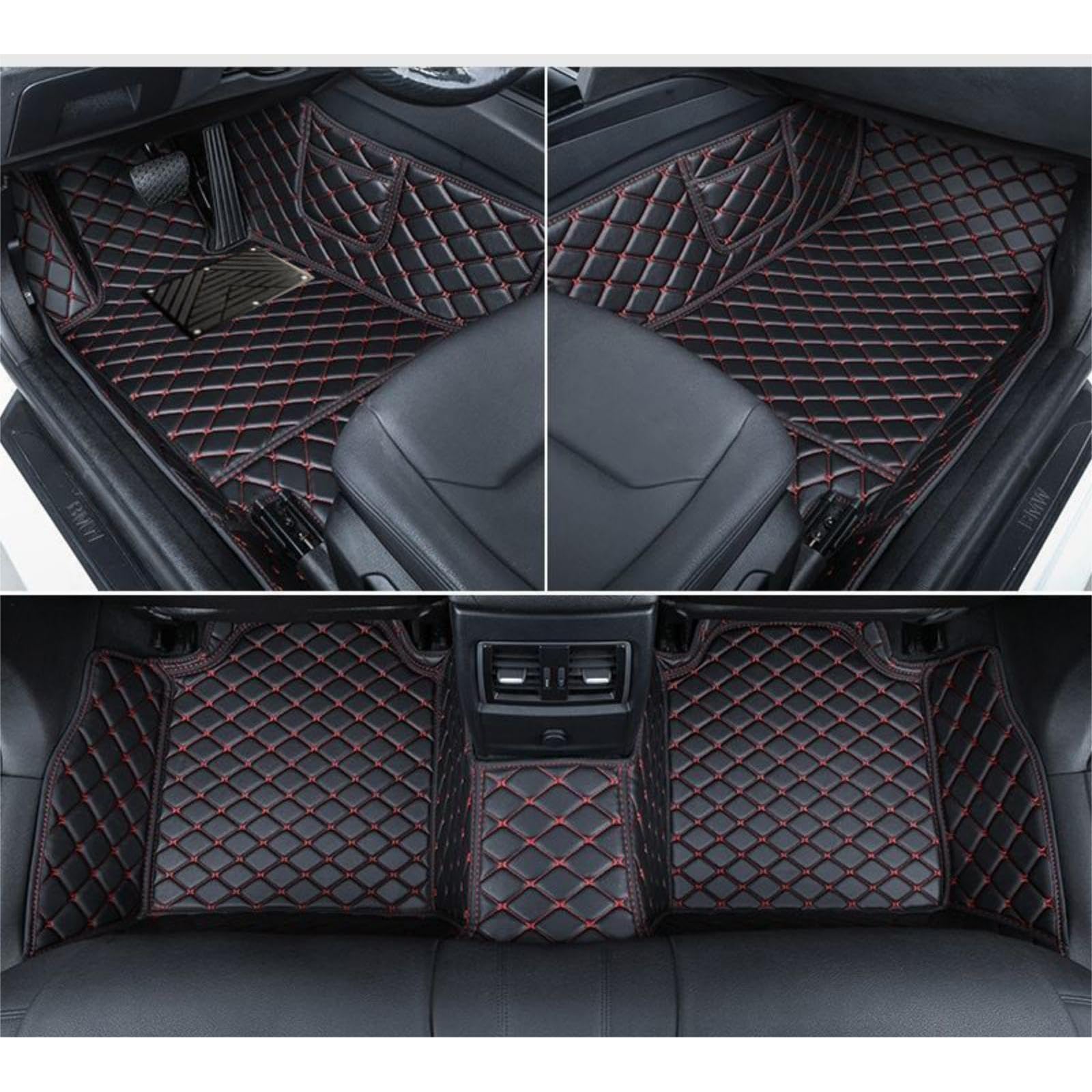 GCTRICL Nach Maß Auto Fußmatten für Chevrolet Camaro 2017-2023,Leder Fußmatten Auto/Vollständig mit PU-Leder Überzogene,wasserdichte und rutschfeste Bodenmatte,B von GCTRICL
