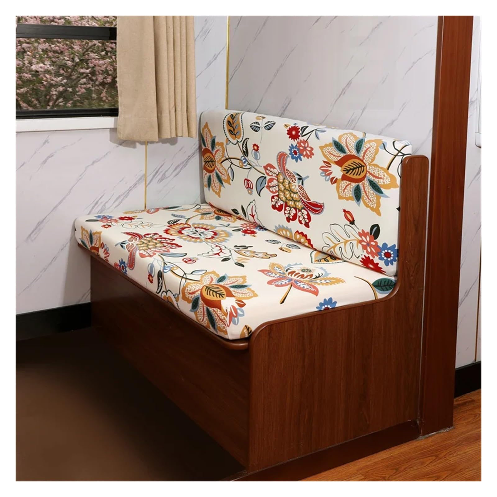 GCYEIDMA Rv Dinette Kissenbezüge 2 Teile/Satz Floral Bedruckte RV Dinette Kissenbezüge Elastische Armlose Sofabezüge Spandex RV Camper Auto Bank Rückenlehne Abdeckung(Type 5) von GCYEIDMA