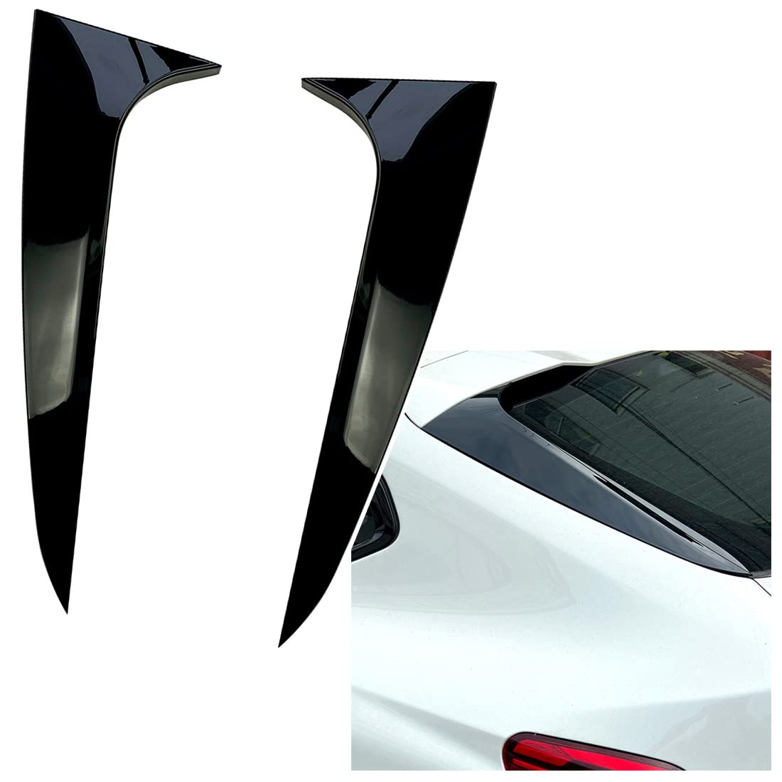 GCcv Auto Heckscheibe Spoiler Wing Heckspoiler Für X4 G02 2019-2021 2022 Kofferraum Spoiler 1Paar Abs Seitenflügel Seitenspoiler Auto Dekoration Zubehör von GCcv