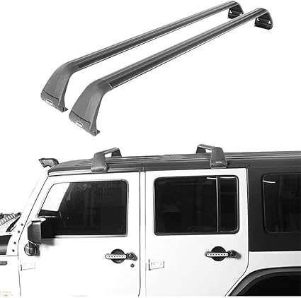 GDGFBYEH 2 Stück Aluminium Dachträger für Jeep Wrangler JL JK JT 2007-2021, Dachträger aus Aluminium Fahrradträger Dachboxen Dachgepäckablage von GDGFBYEH