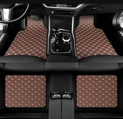 GDGFBYEH Auto Fußmatten Teppich Leder Auto Bodenmatte Teppiche Auto-Schützen Zubehör Für BMW Series 3 (4 Door) 2005-2011 E91, Auto Fußraummatten,E/Coffee von GDGFBYEH