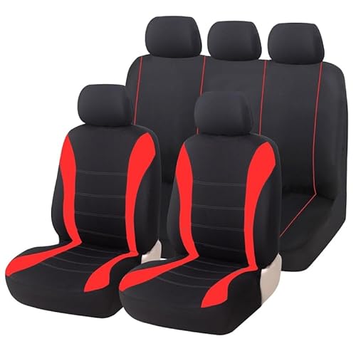 GDUTBC Autositzbezüge für Hyundai Rohens BH330 2008-2013, 5 Sitze Stoff Sitzbezüge Komplettset Autositzbezüge, Atmungsaktiv rutschfest Sitzbezug Sets Zubehör,D Red von GDUTBC