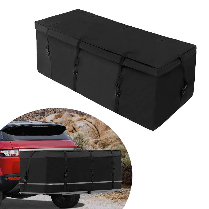 Dachbox Auto, Heckbox für Anhängerkupplung, Faltbare Auto Gepäckträgertasche Aufbewahrungsbox Wasserdicht Transporttasche für Reisen, 600D Auto Hintere Gepäcktasche, Cargo Bag Box Für LKW, SUV von GDWD