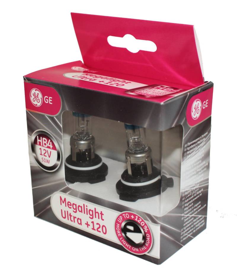 GE Megalight Ultra HB4 +120% Auto-Glühlampen (Doppelt Pack) 53070SNU von General Electric