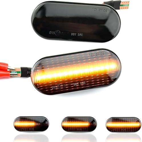 GEARCELL LED Dynamische Blinkerleuchte Außenspiegel Blinker Licht Fit für Fiesta C-Max Fusion Golf Focus Polo 9N 6N2 Passat Spiegel Blinkerleuchte, Gelbes Licht, 1 Paar von GEARCELL