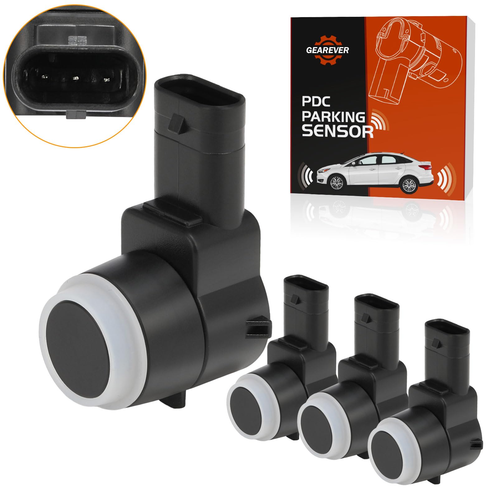 GEAREVER Parksensor PDC Sensor Einparkhilfe Parkassistent Hinten Vorne Kompatibel mit Mercedes-Benz C-Klasse W203 W204 T-Model S203 S204 E-Klasse W211 W212 M-Klasse W166 2215420417, 4 Stück von GEAREVER