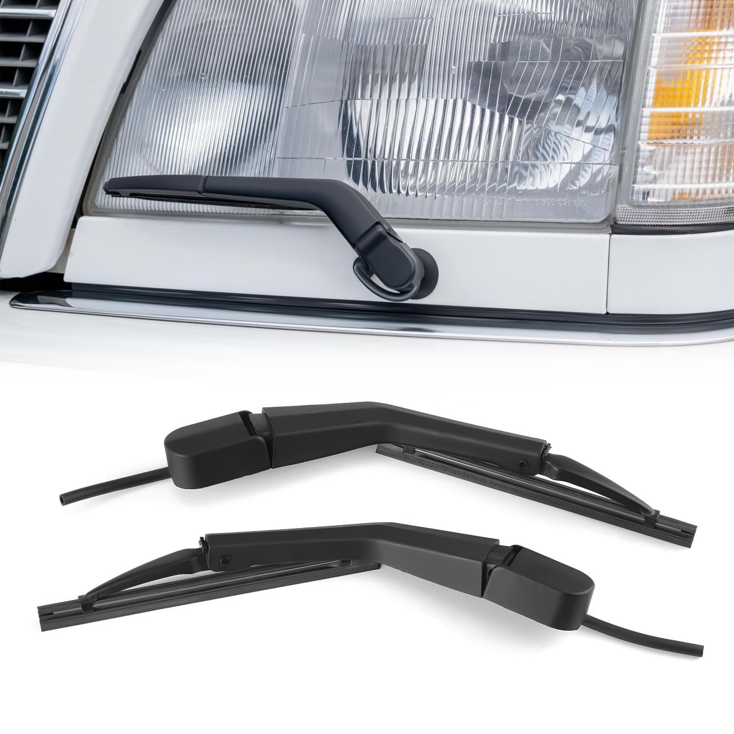 GEARMONSTER Wischerarm Hauptscheinwerfer, 2 Stück Scheinwerfer Wischer, Scheinwerferwischerarm Scheinwerfer-Wischer für M-ercedes-Benz W124 W126 W140 Vorne Rechts Links Set von GEARMONSTER