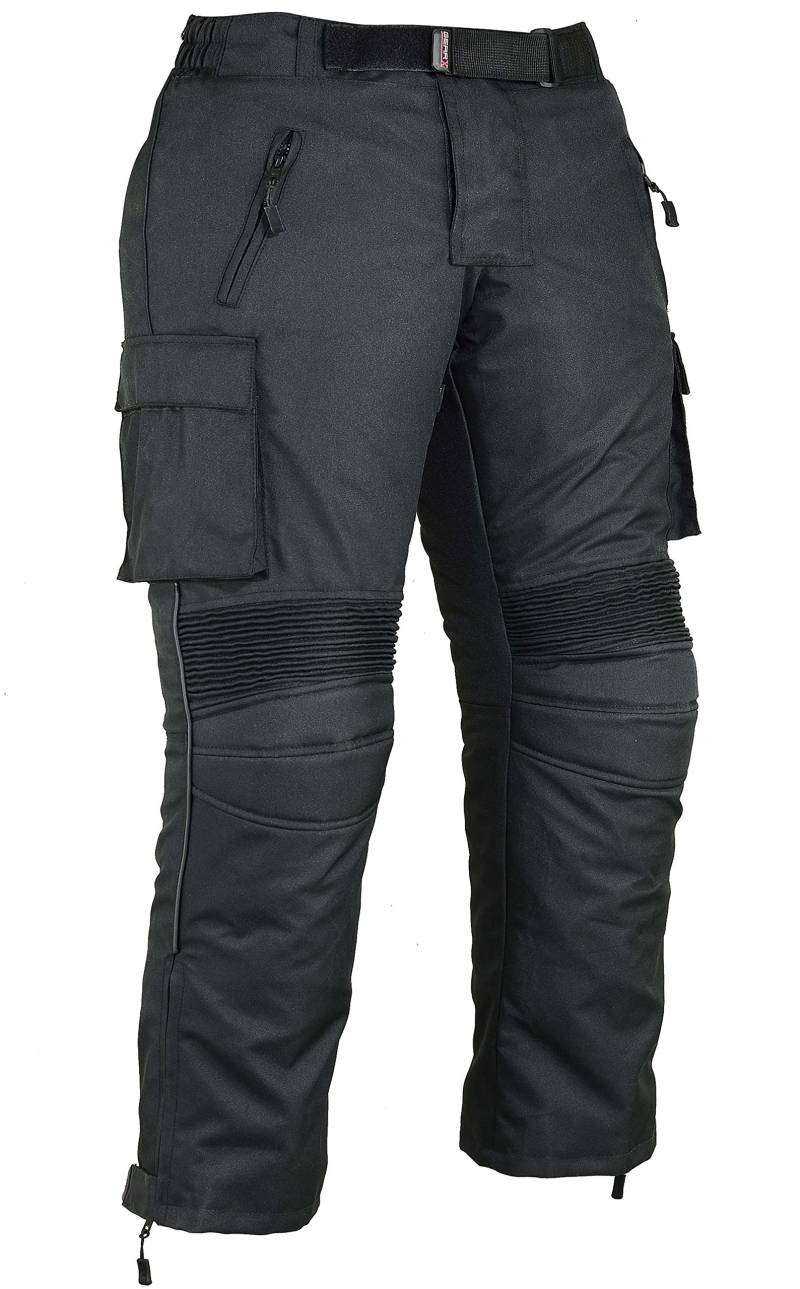 GEARX Herren Fracht Motorrad Schützend Hosen Wasserfest - Schwarz, W32 L30 von GEARX