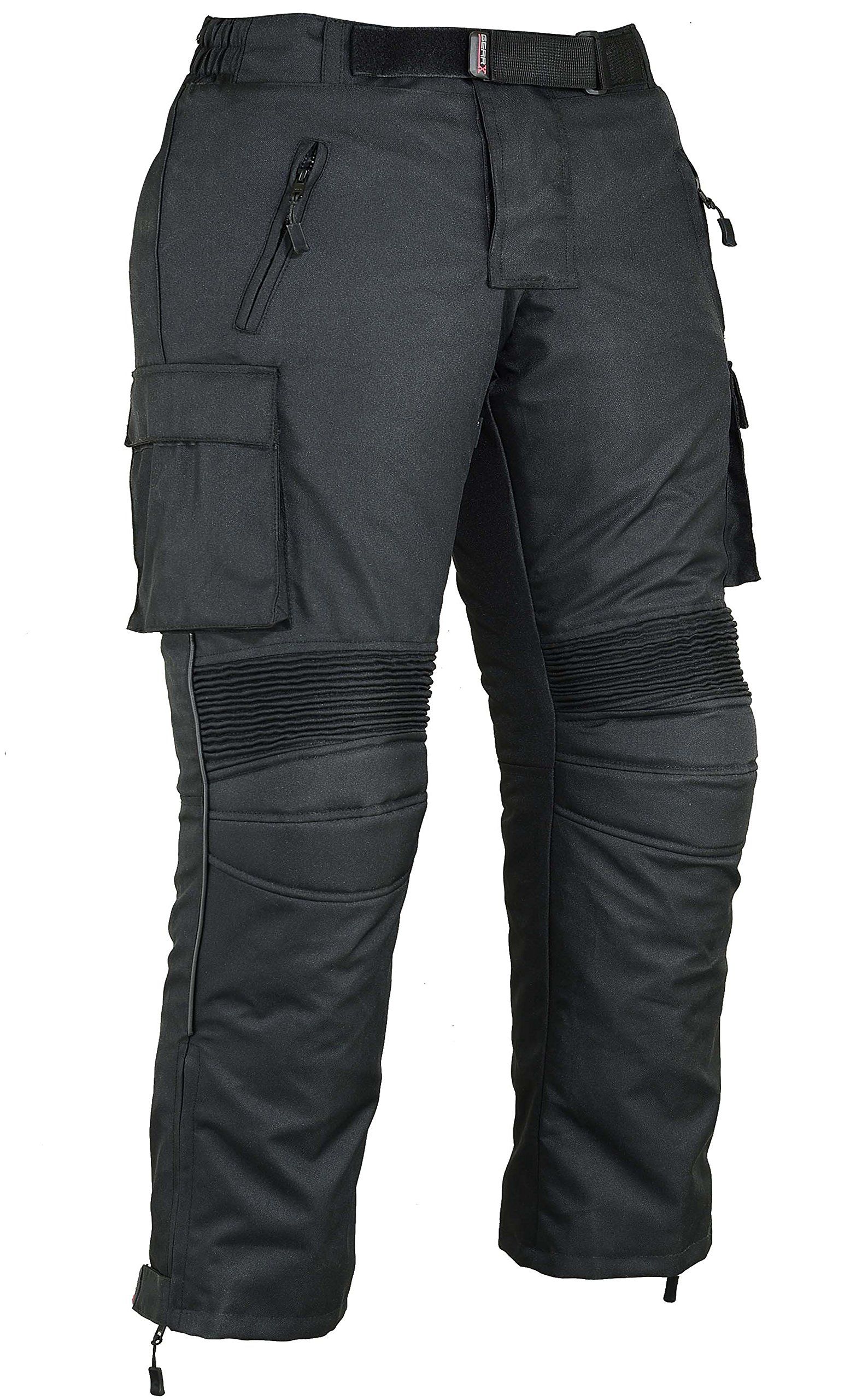 Herren Fracht Motorrad Schützend Hosen Wasserfest - Schwarz, W36 L30 von GEARX