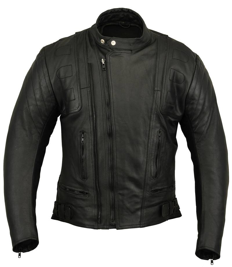 US20 Herren Motorrad Lederjacke Chopper Harley Style, 4XL von GEARX