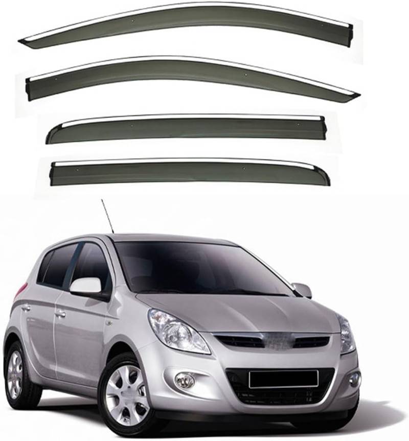 4 Stück Autofenster Windabweiser für Hyundai I20 MK1-PB 2008-2012 2013 2014, Seitenfenster Luftabweiser Sonnenschirm Regenschutz Visiere, AutoZubehöR von GEBBEM