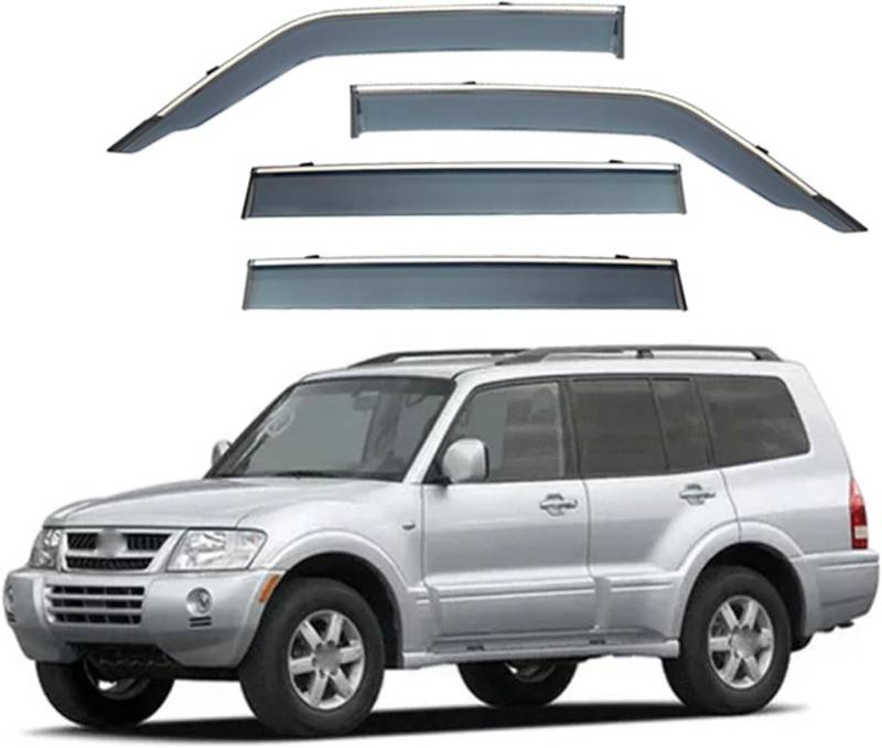 4 Stück Autofenster Windabweiser für Mitsubishi Shogun MK3-V60 1999-2004 2005, Seitenfenster Luftabweiser Sonnenschirm Regenschutz Visiere, AutoZubehöR von GEBBEM