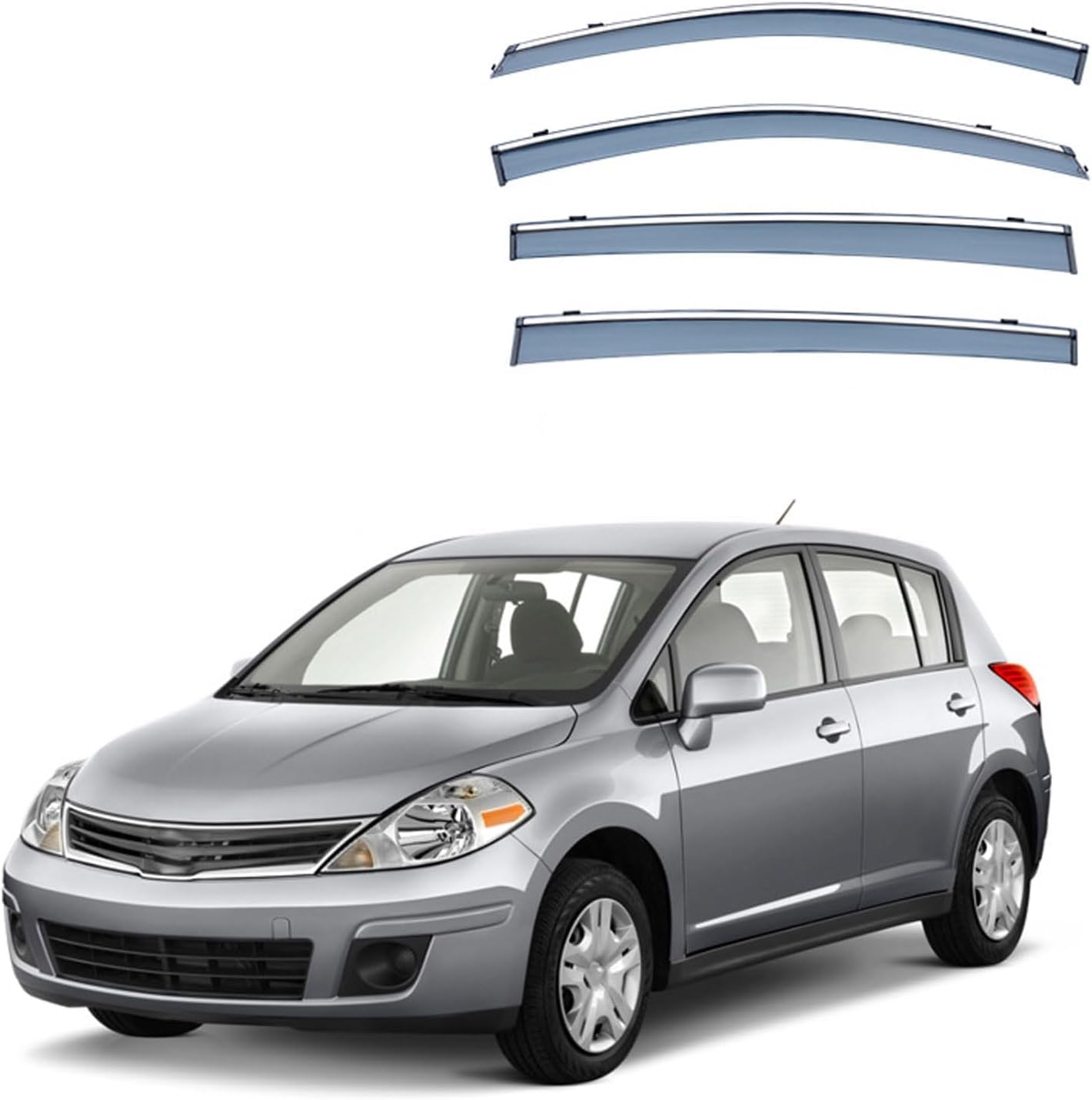 4 Stück Autofenster Windabweiser für Nissan Versa Hatchback MK1-C11 2006-2010 2011 2012, Seitenfenster Luftabweiser Sonnenschirm Regenschutz Visiere, AutoZubehöR von GEBBEM