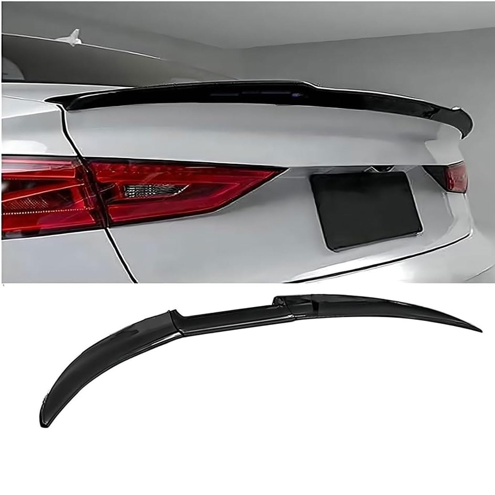 GEBBEM Auto Heckspoiler für Audi A8 D4 / 4H 2010 2011 2012 2013 2014 2015 2016 2017, Kofferraumspoiler Heckflügel Lippe Spoiler Tuning Styling Zubehör,Bright Black von GEBBEM