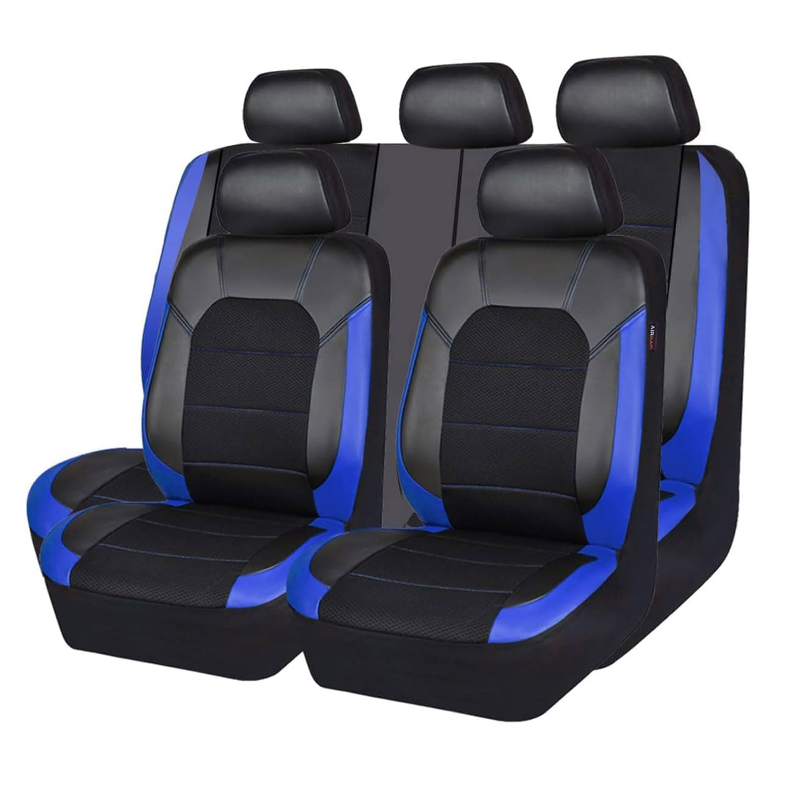 GEBBEM Autositzbezüge für Mazda 6 Cx5 3 Cx3 Cx7 Cx30 2000-2023 2024, 9 Stück Leder Atmungsaktiv Bequem Sitzbezüge Auto Seat Covers Full Set, Innenraum Zubehör,Blue von GEBBEM