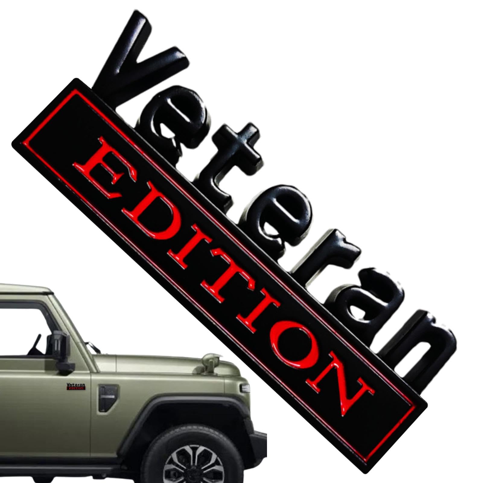 Veteran Edition Auto-Metallemblem,Veteran Edition-Emblem - 3D-Autofensteraufkleber | Auto-Metall-Emblem-Aufkleber, 3D-Buchstaben, Stoßstangenabzeichen, LKW-Klebeaufkleber für Fahrzeug, LKW von GEBBEM