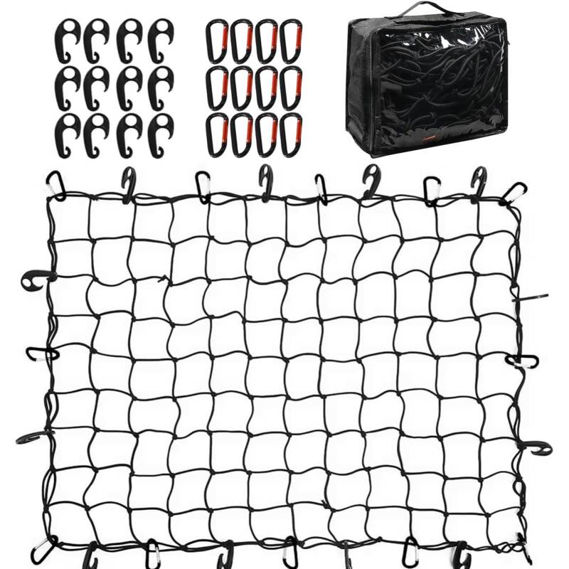 Lkw-Ladungsnetz - Pickup-Ladenetz, Dachnetz, 5,9 x 3,9 Fuß, 12 Metall-Karabiner, Schwerlastnetz, Gepäckträgernetz | Ladenetz von GEDOX