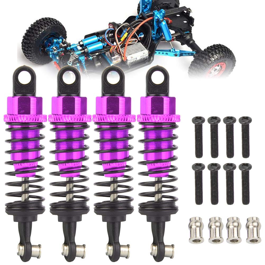 Aluminium-Stoßdämpfer, RC-Aluminium-Stoßdämpfer für WLtoys A949 A969 A979 K929 1/18 Rc-Stoßdämpfer Rc-Stoßdämpfer-Dämpfer-Modellauto (PURPLE) von GEERYZHE