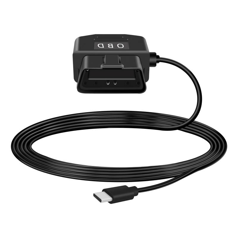 GELRHONR OBD Stromkabel für Dashcam, OBD2 auf Typ C mit Schaltertaste, 24 Stunden Überwachung/Acc-Modus, 12-24 V bis 5 V 23 A, für Dashcam, GPS oder Radar-3.5M/11.5Ft von GELRHONR