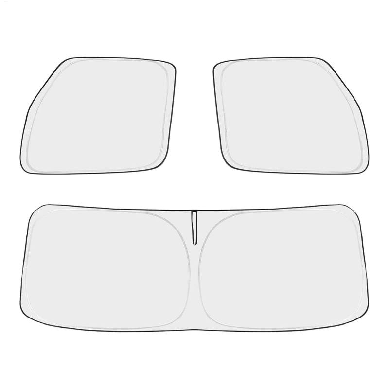 LKW-Frontfenster-Sonnenschutz, faltbar, LKW-Frontfenster-Sonnenschutz - Schützender faltbarer Sonnenschutz für die Windschutzscheibe,Großer Schattenbereich für LKW-Vorhänge, Schutzwerkzeug für Ausflüg von GENERIC