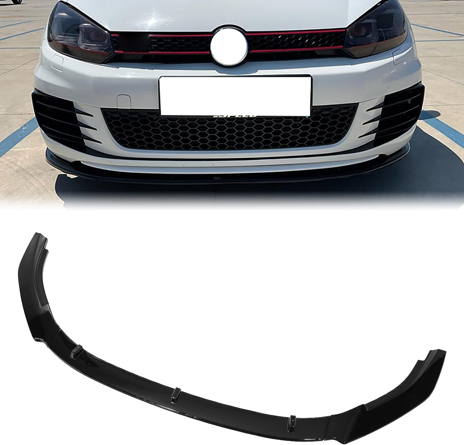 Auto Frontlippe Frontspoiler für Golf 6 MK6 GTI GTD 2010-2013,Auto Frontstoßstange Splitter Lip Spoiler Lippensplitter,A/Black von GENMAIBIGAO