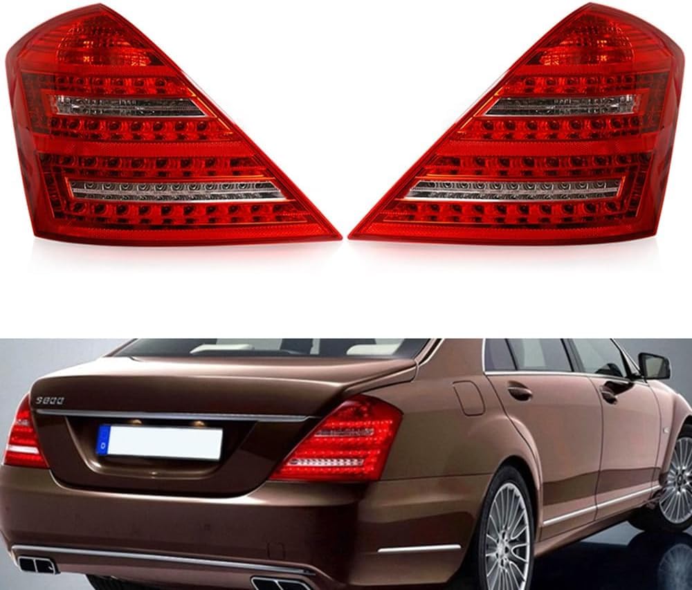 GENMAIBIGAO Wasserdichte Rückleuchten für Benz W221 S-Class 2007 2008 2009,Bremslichter Sicherheit Licht Multifunktion Rücklicht Beleuchtung Autoteile, A/Right side von GENMAIBIGAO