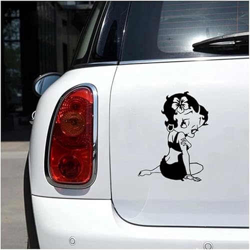 GENMIP 2-teilig Autoaufkleber 3D 12,2 cm * 15,6 cm Betty Boop Vinyl Lustige Aufkleber Und Abziehbilder Kreatives Vinyl-Auto-Styling von GENMIP