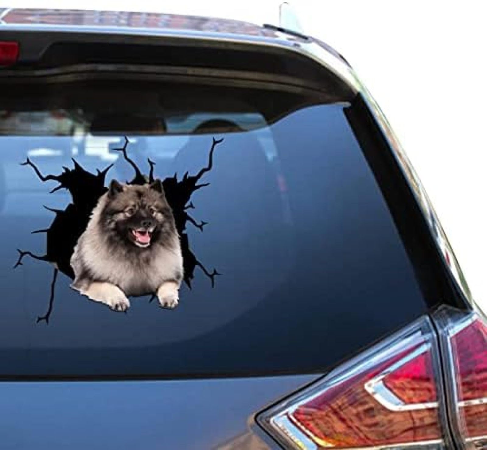 GENMIP Keeshond-Aufkleber, Keeshond-Geschenk, Lustiger Gesichtswarnungs-Autoaufkleber Für Herren-Motorradaufkleber von GENMIP