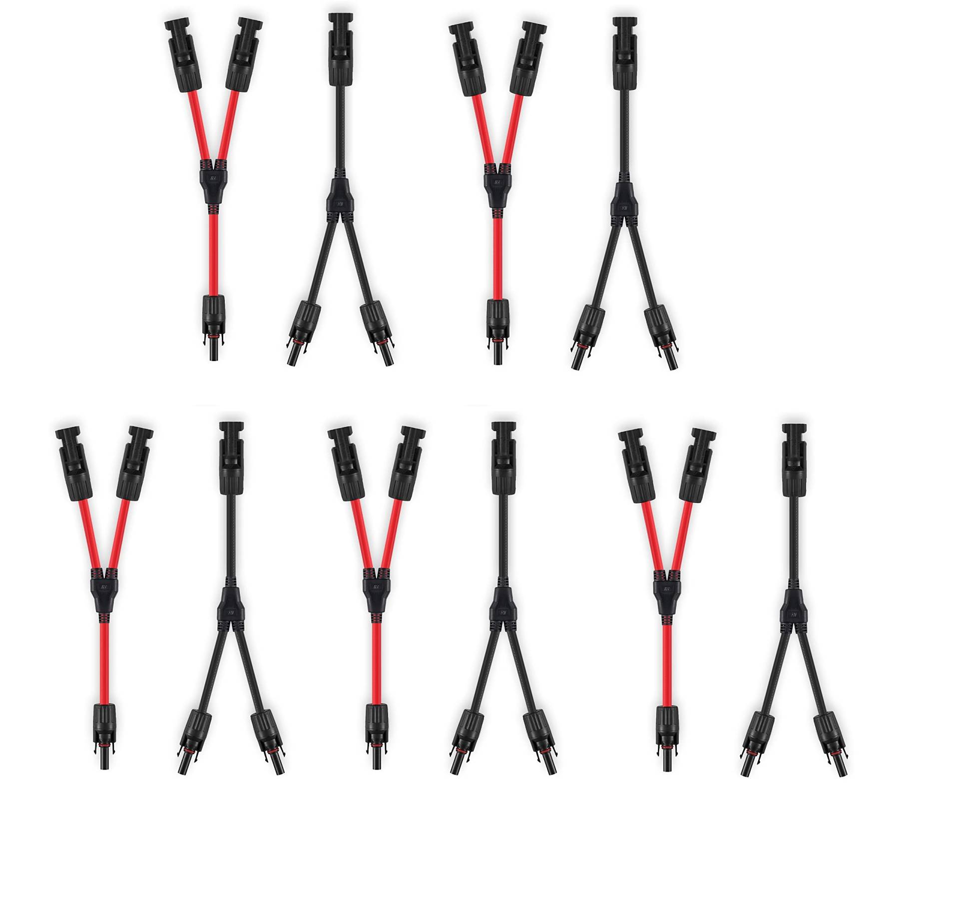 GENORTH Solar kabel 6mm² Y-Stecker Solarstecker Y-Verteiler 5 Paar 10AWG Solarpanel Kabel PV MMF + FFM Stecker für Solarpanel Photovoltaik Solarverbinder Male Female für Parallel-PV-Anschluss von GENORTH