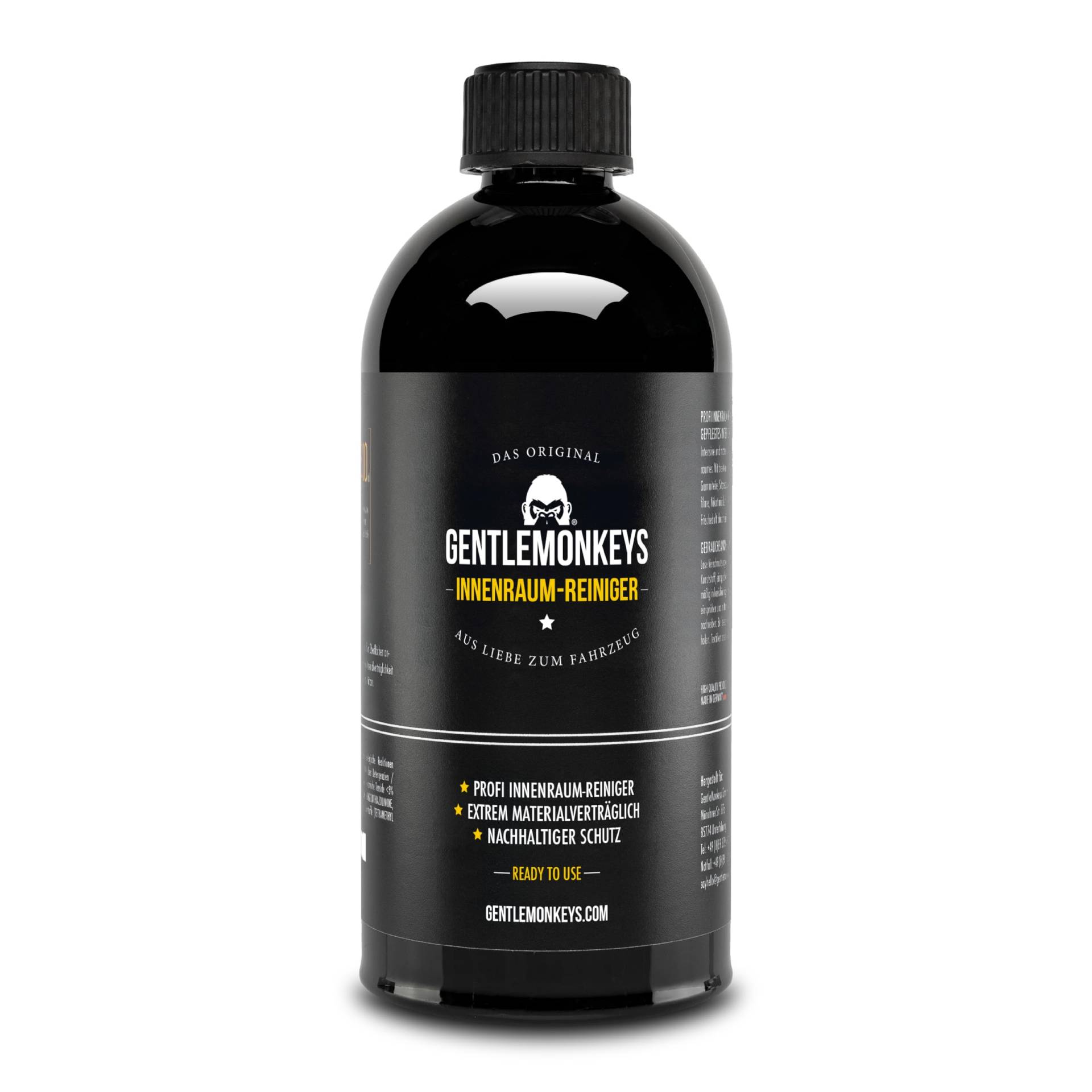 GENTLEMONKEYS Auto Innenraumreiniger Refill (500ml) • Innenraum Reiniger Nachfüllflasche • Innenraum Autopflege • Innenraum Reiniger Auto • Auto Innenreinigung von GENTLEMONKEYS