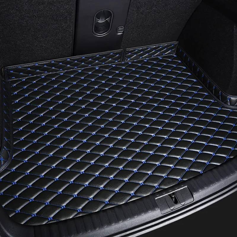 Auto Leder Kofferraummatte Kofferraumwanne,für BMW I3 2013-2022,Maßangefertigt Wasserdicht Kratzfeste Kofferraumschutz,G/Black Blue von GENTRE